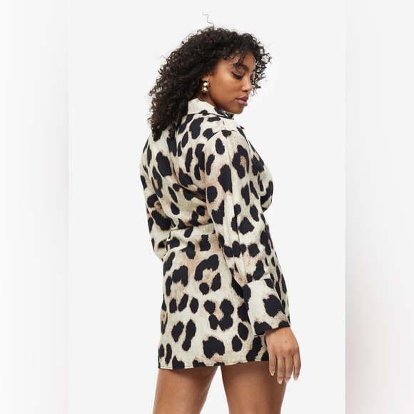 H&M | Wrap Dress Light beige/leopard print XS - Picture 5 of 7